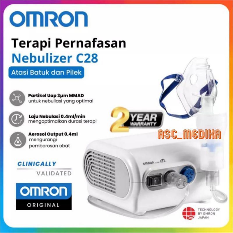 OMRON - Nebulizer Compressor NE C28 / Alat Terapi Uap Pernafasan Sesak Dan Batuk