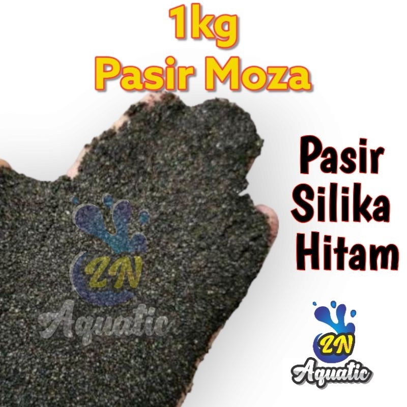 1kg Pasir Moza Pasir Aquarium Aquascape Pasir Silika Hitam Halus
