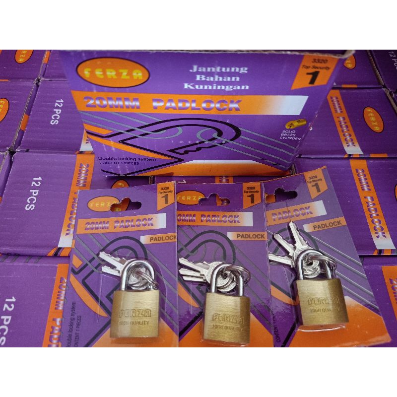 Gembok kecil kuning ukuran 20mm / tas / kecil / gembok koper