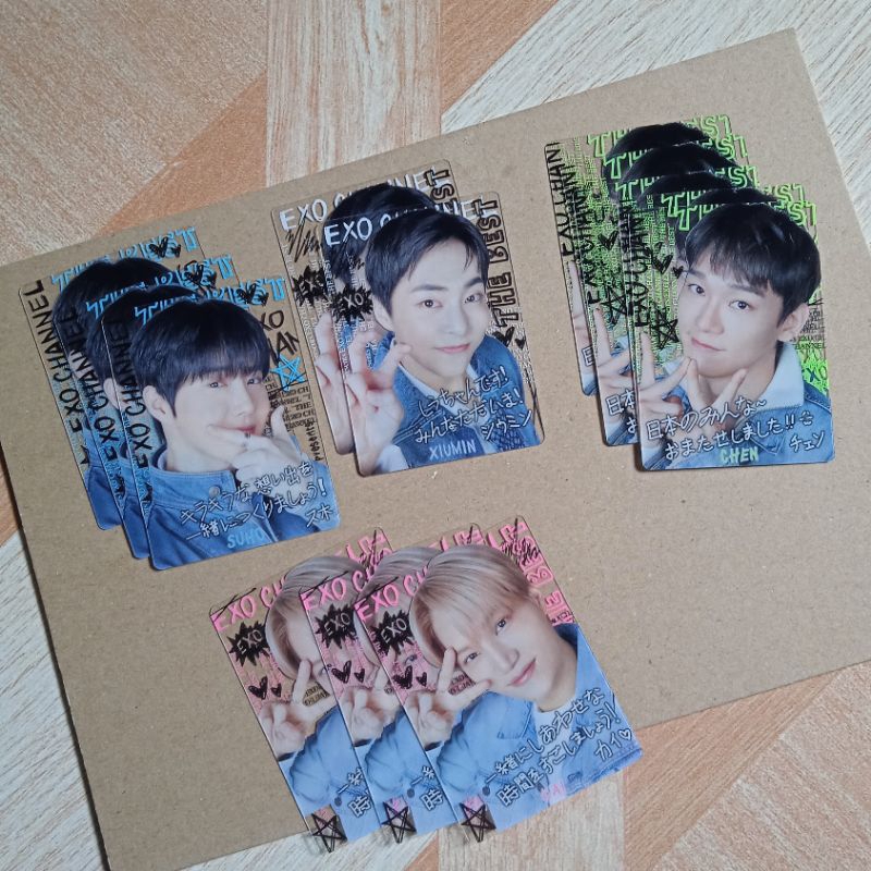 ready stok - clear card exo channel the best japan unsealed photocard chen