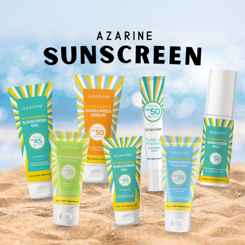 (Ready) Azarine Hydrasoothe Gel SPF45•Sun Shield Serum spf50•Hydramax C Sunscreen•Azarine SS Mist•Az