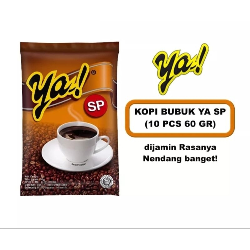 

Kopi Bubuk Ya SP 60 gram x 10 pcs/1 renteng dapat 10 pcs murah