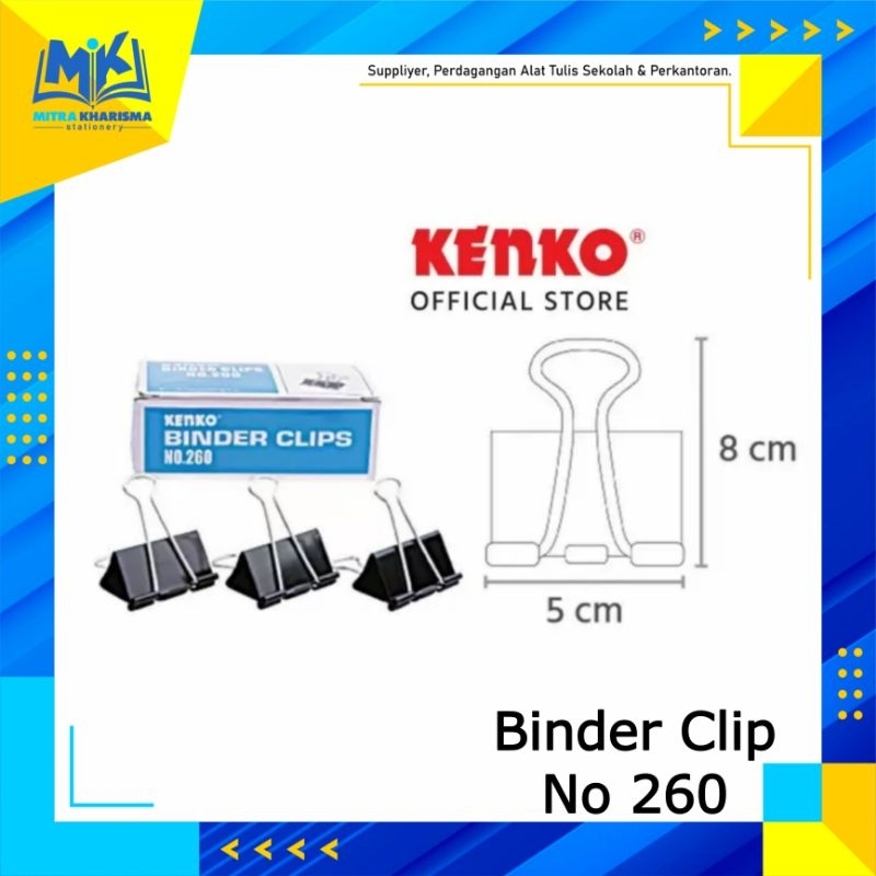 

Binder Clip KENKO No 260 / Klip Penjepit Kertas Dokumen