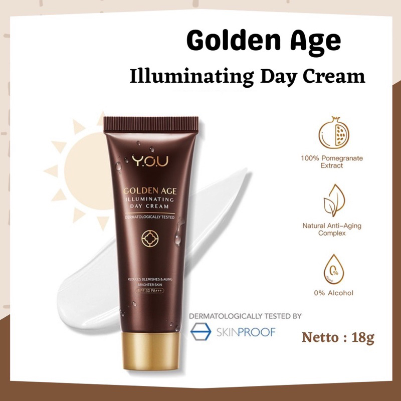 Y.O.U YOU GOLDEN AGE ILUMINATING DAY CREAM / CREAM ANTI AGING / PENGHILANG FLEK HITAM / PENGHILANG N