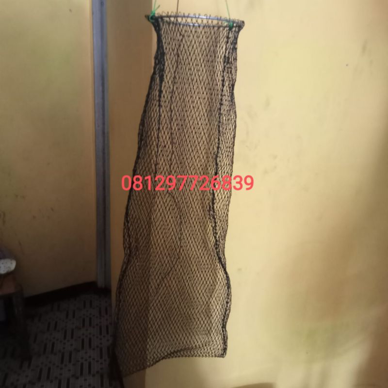 jaring ikan panjang 100cm ring 1. tempat ikan. jaring korang. wadah ikan dijamin kuat.