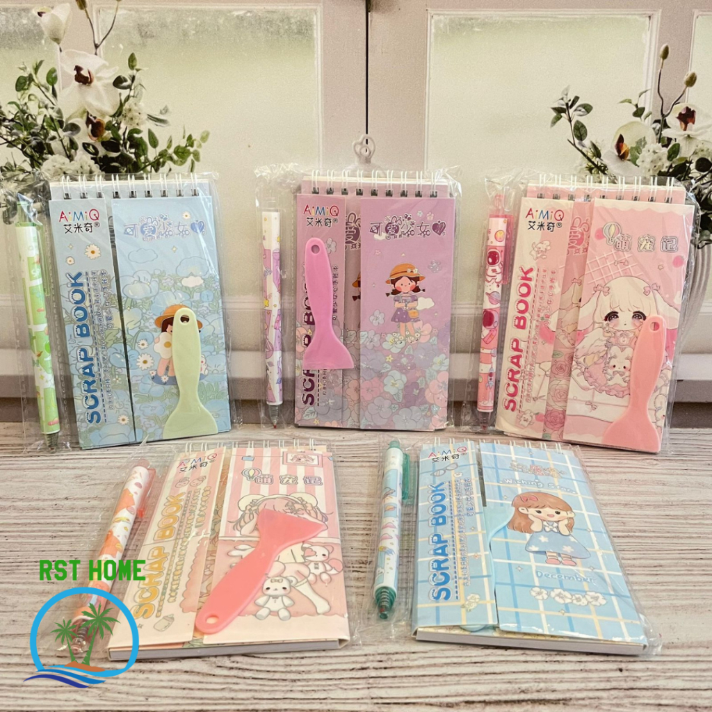 

Buku sprial Sticker ZC AM36 kado unik journaling dapan pena momo senmu dan perata stiker