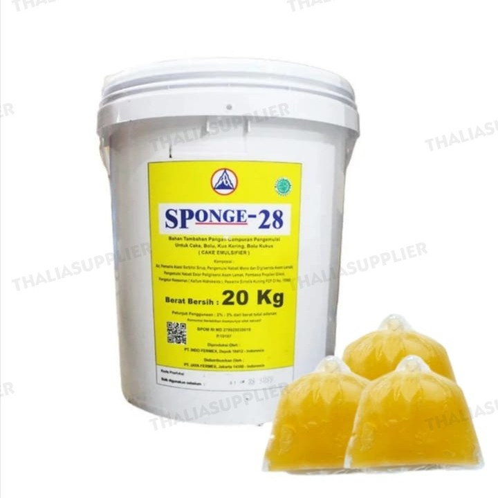 

SPONGE 28 SP PENGEMULSI BAHAN PEMBUATAN KUE/CAKE ECER 1KG X 1