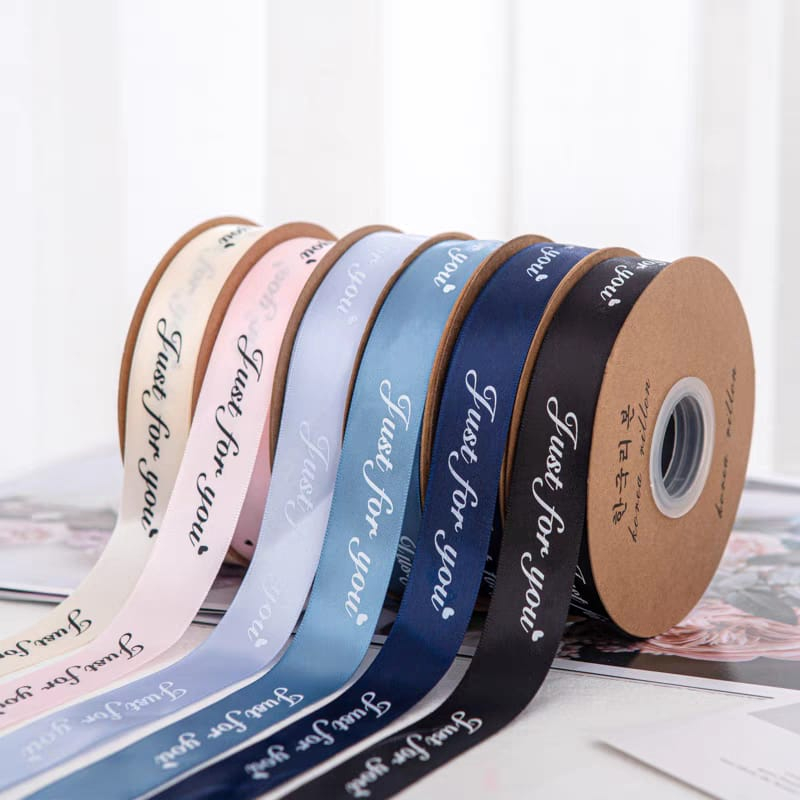 

(1 ROLL) Pita Satin Tulisan Letter Just For You Ukuran 2.5cm / 1 inch