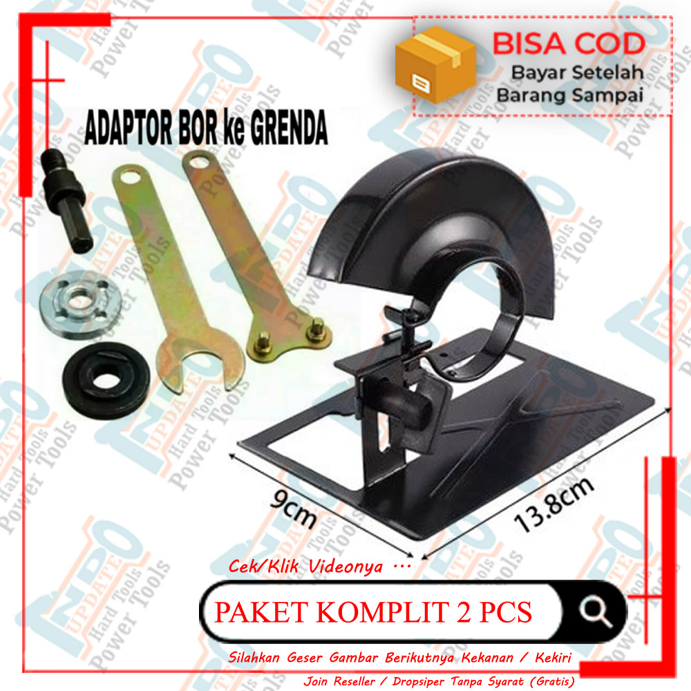 Adaptor Dudukan Gergaji Gerinda Meja Circular Lengkap Fullset + Chuck Adapter Kepala Bor Arbor Kompl