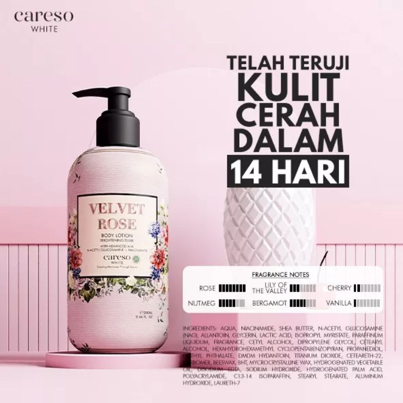 Careso Velvet Rose Hand & Body Lotion Preloved