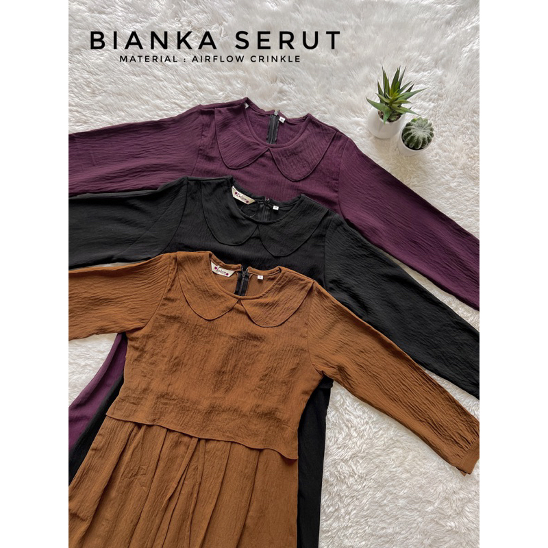 BIANKA SERUT GAMIS BAHAN AIRFLOW CRINKLE