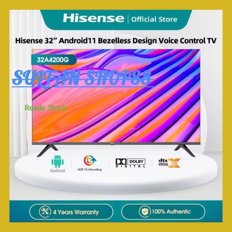 HISENSE LED ANDROID 32A4200G BEZELESS 32 INCH DIGITAL TV I HISENSE 32A4200G ANDROID DIGITAL TV