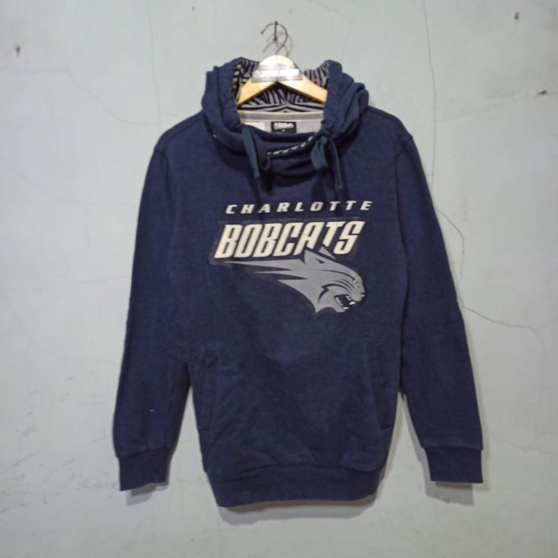 Hoodie NBA Prelove Charlotte Bobcats Second Vintage Navy VTG Branded Hoodie Basket Preloved