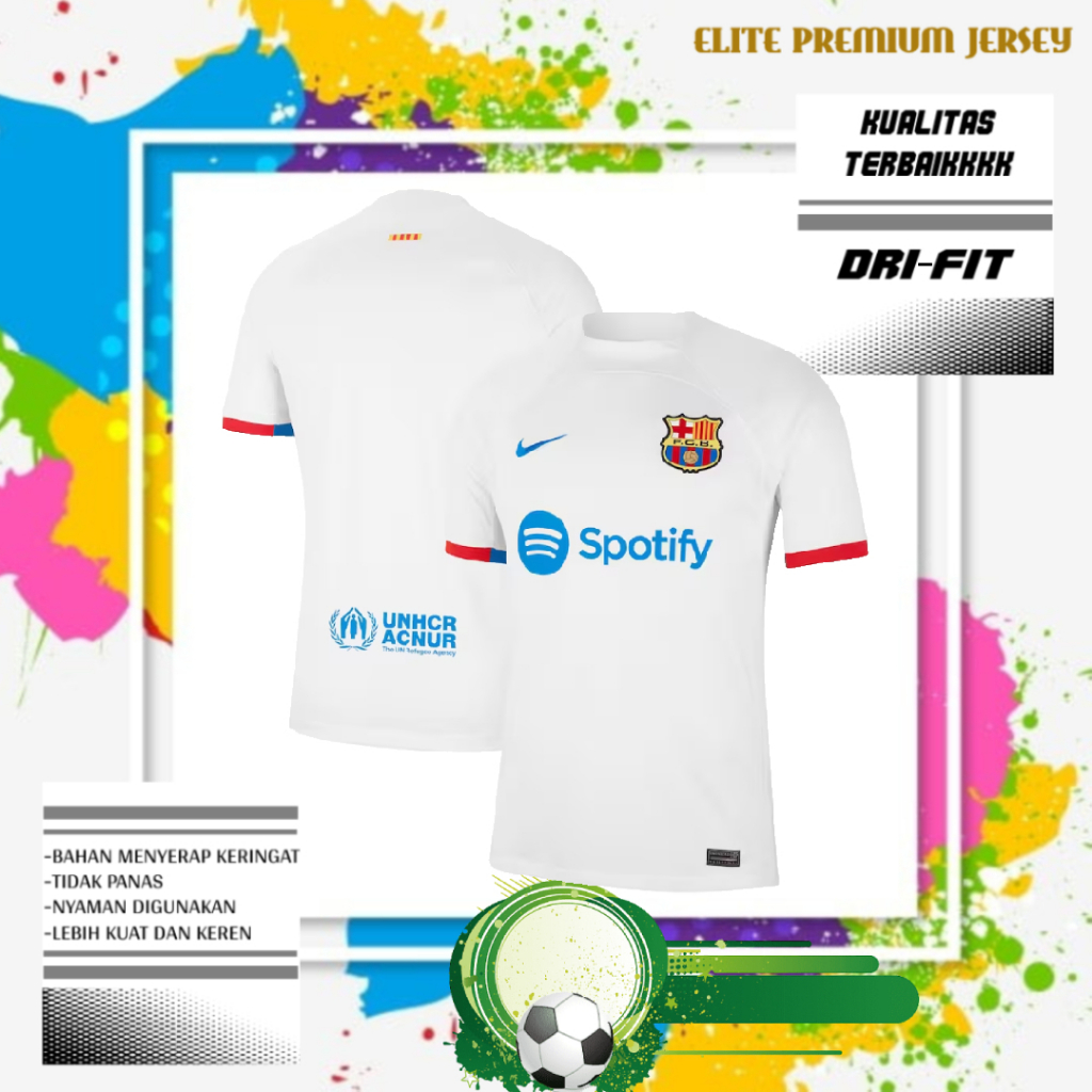 JERSEY BOLA BARCELONA AWAY 2022/2023 GRADE ORI PREMIUM | BAJU SEPAK BOLA BARCELONA AWAY TERBARU