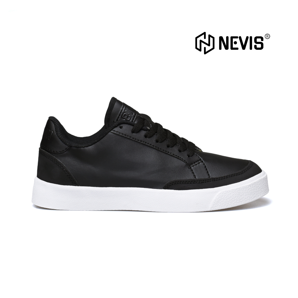 NEVIS Sepatu Sneakers Casual Pria Smith Hitam Putih