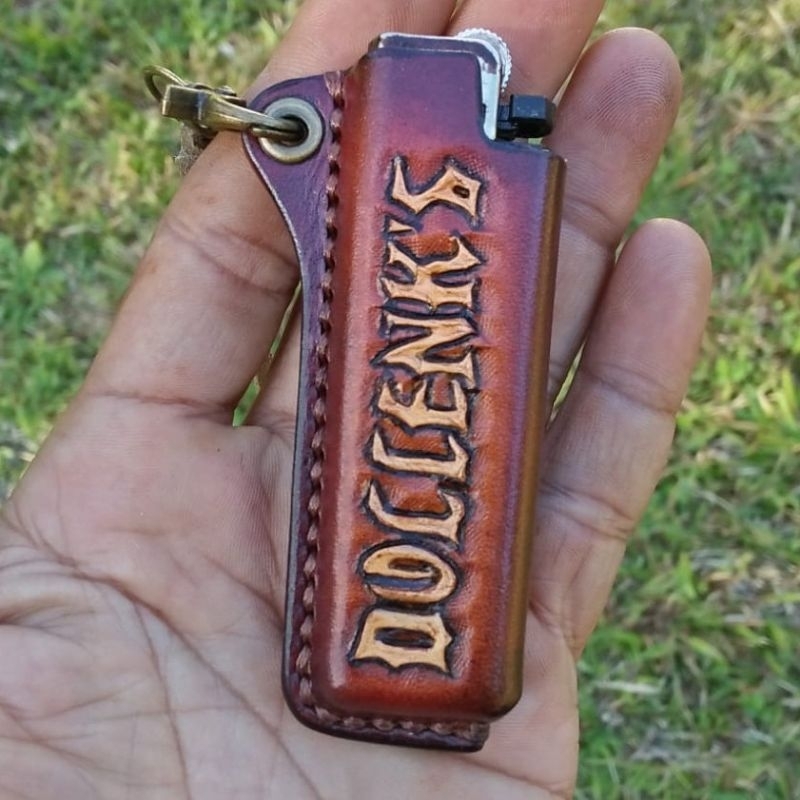 PREORDER Sarung korek kulit ukir nama sesuai request