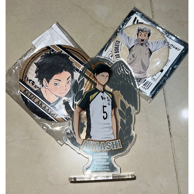 Original Haikyuu pin badge akrilik acrylic standee kotaro bokuto akaashi keiji