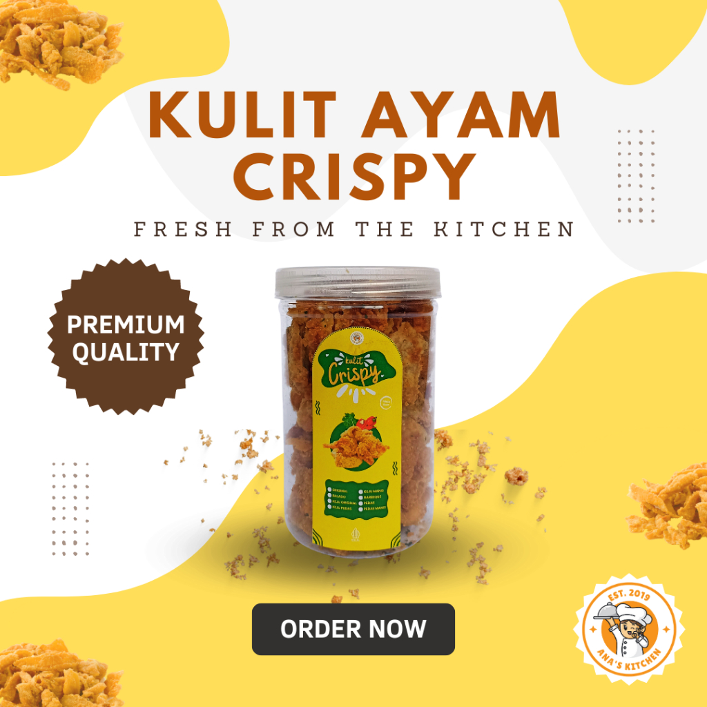 

Ana's Kitchen - Keripik Kulit Ayam Crispy Daun Jeruk 200 gram Edisi Jar