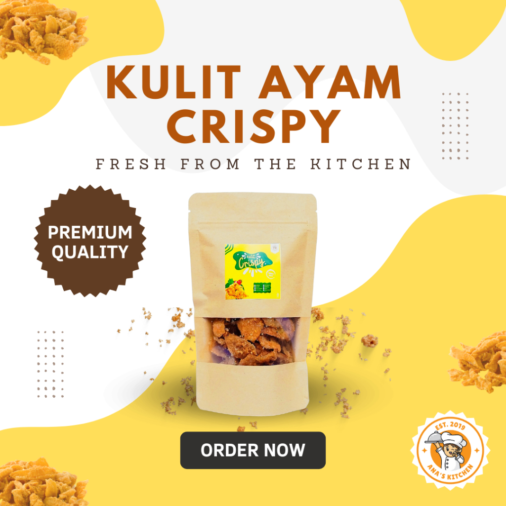 

Ana's Kitchen - Keripik Kulit Ayam Crispy Daun Jeruk 100 gram Edisi Pouch