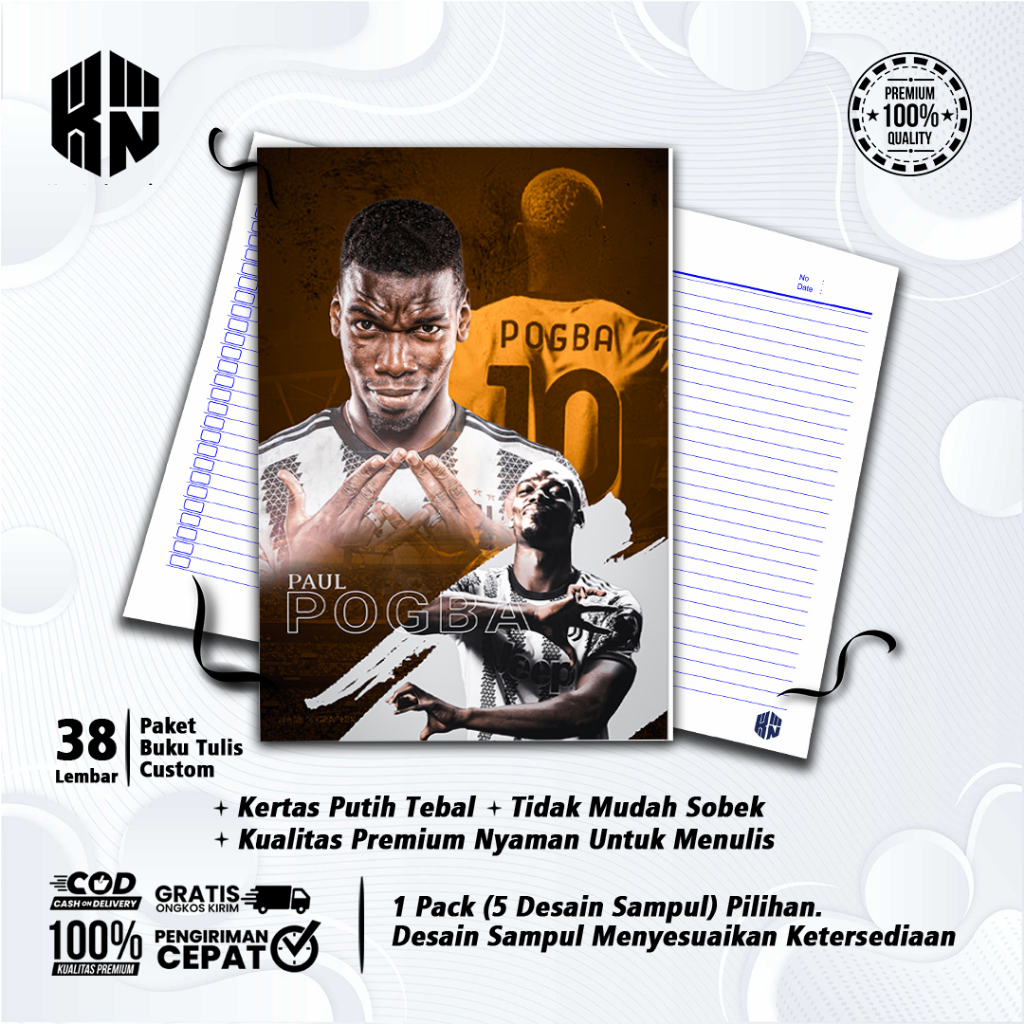 

Buku Tulis Sekolah Custom Tema Sepak Bola PAUL POGBA Bergaris 38 Lembar 1 Pak Isi 5 Buku/ Buku Tulis Anime/ Buku Aesthetic/ Buku Catatan