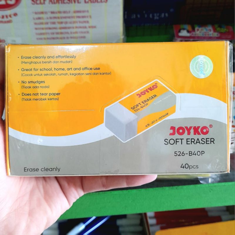 

(Isi 40) Penghapus Joyko Soft Eraser 526-B40P