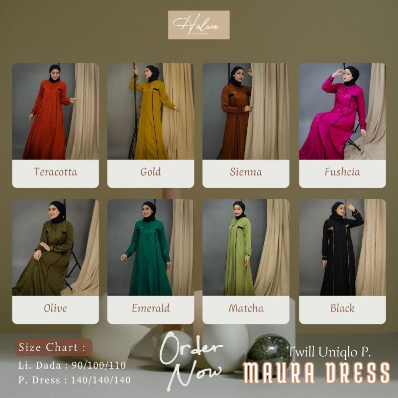MAURA DRESS by Halwa Apparel [ NEW - Halwa Dress Series ] Gamis Halwa Apparel