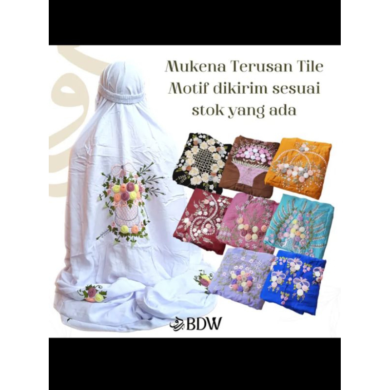 Mukena Dewasa Terusan Bordir Tile Punggung / Mukena Dewasa Terusan / Mukena Terusan Rayon