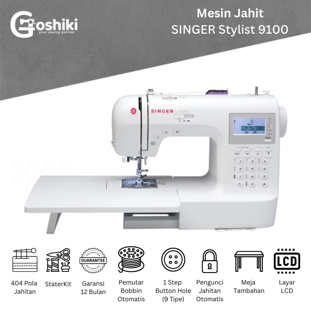 SINGER Stylist 9100 - Mesin Jahit Portabel Elektronik