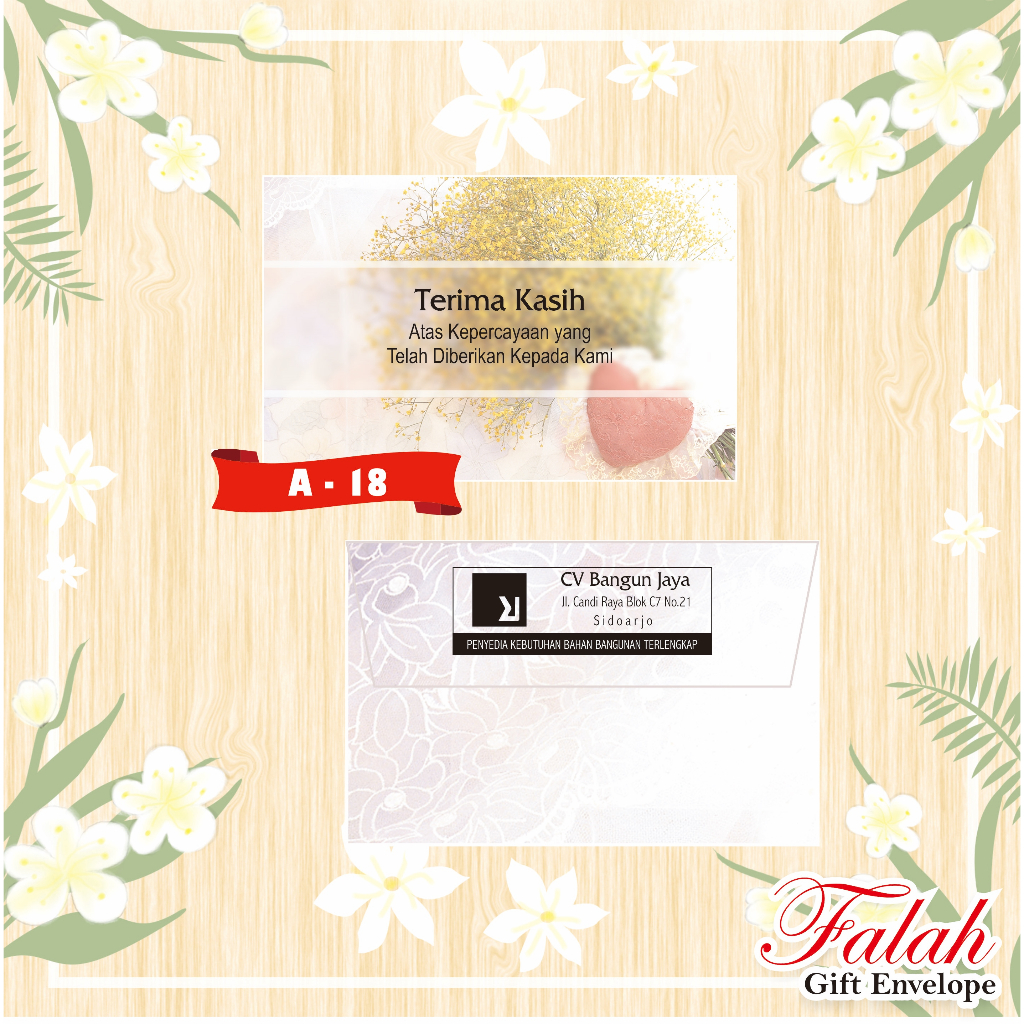 

Amplop Falah Motif A-18 Isi 50 Lembar Tanpa Cetak Tulisan