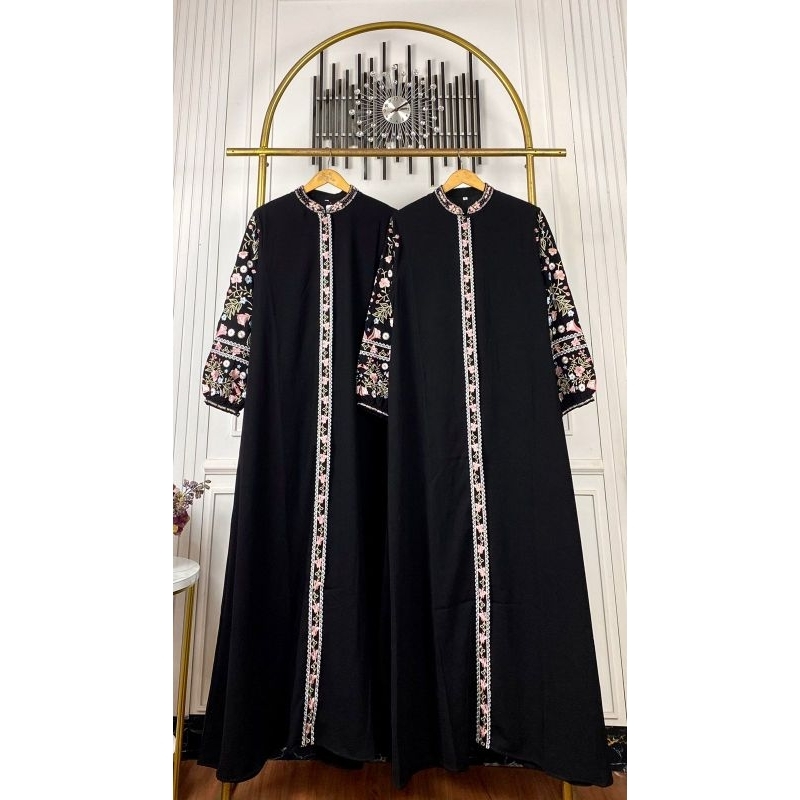 BISA COD (GAMIS ABAYA HITAM BORDIR TURKEY GAMIS HIKMAT KW PREMIUM ORIGINAL TERBARU
