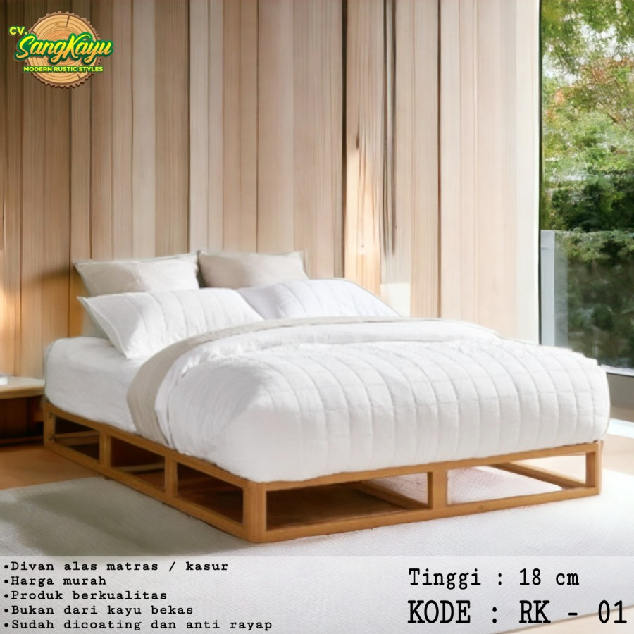 Dipan tempat tidur modern minimalis divan kayu ranjang kayu minimalis