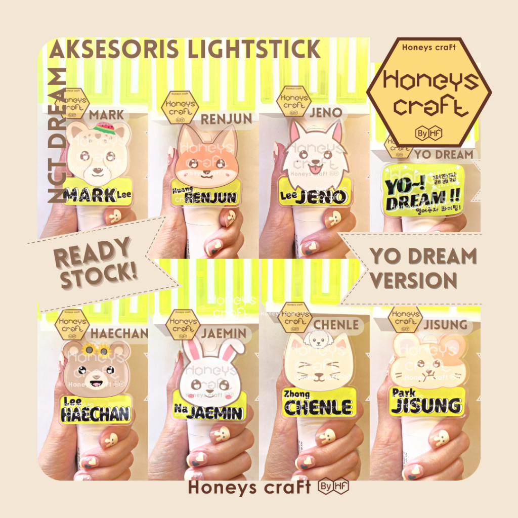 Honeys Craft - Ready Stock Aksesoris Lightstick NCT Dream Yo Dream - Hias Akrilik Lightstick Deco Ko