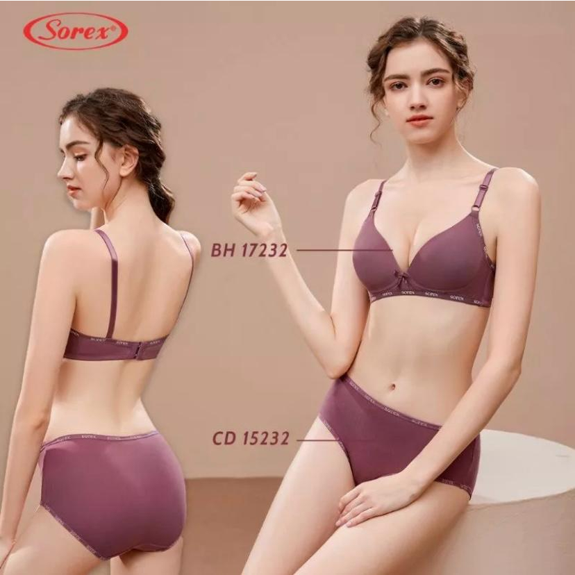 SOREX Bra Set Super Soft Busa Tanpa Kawat Cup B  (BH+CD) BH Set SOREX Murah