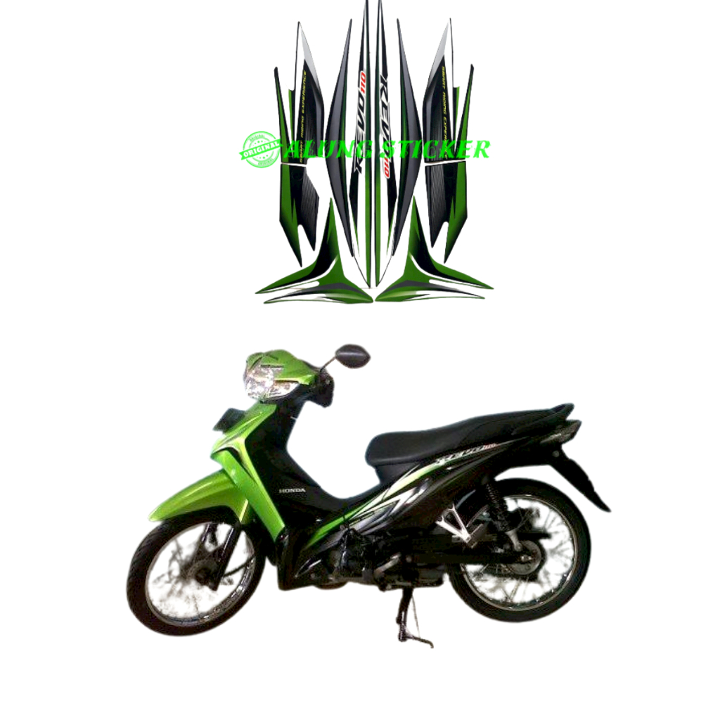 STIKER STRIPING LIS LES BODY MOTOR REVO 110 2013 STD HIJAU