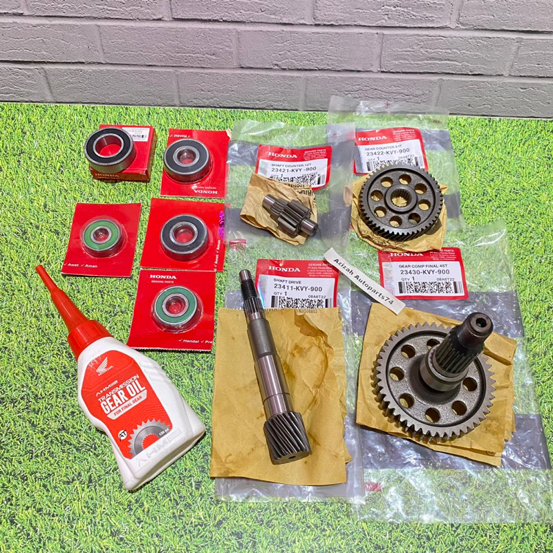 Gigi Rasio Gear Rasio+Bearing+Oli Gardan Honda Beat Karbu KVY