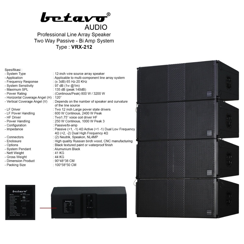 speaker line array 12 inch double betavo vrx 212 . speaker line array betavo VRX 212