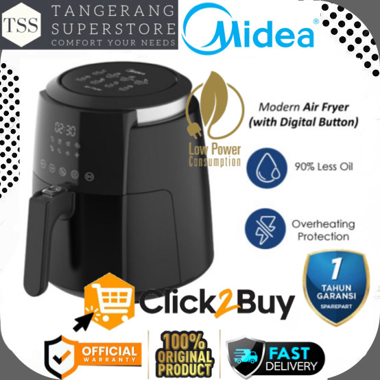 AIRFRYER MIDEA 4.7L MF CN35B MF-CN35B 35B PENGGORENG ELEKTRIK HEALTHY PREMIUM AIR FRYER MIDEA TOUCH 