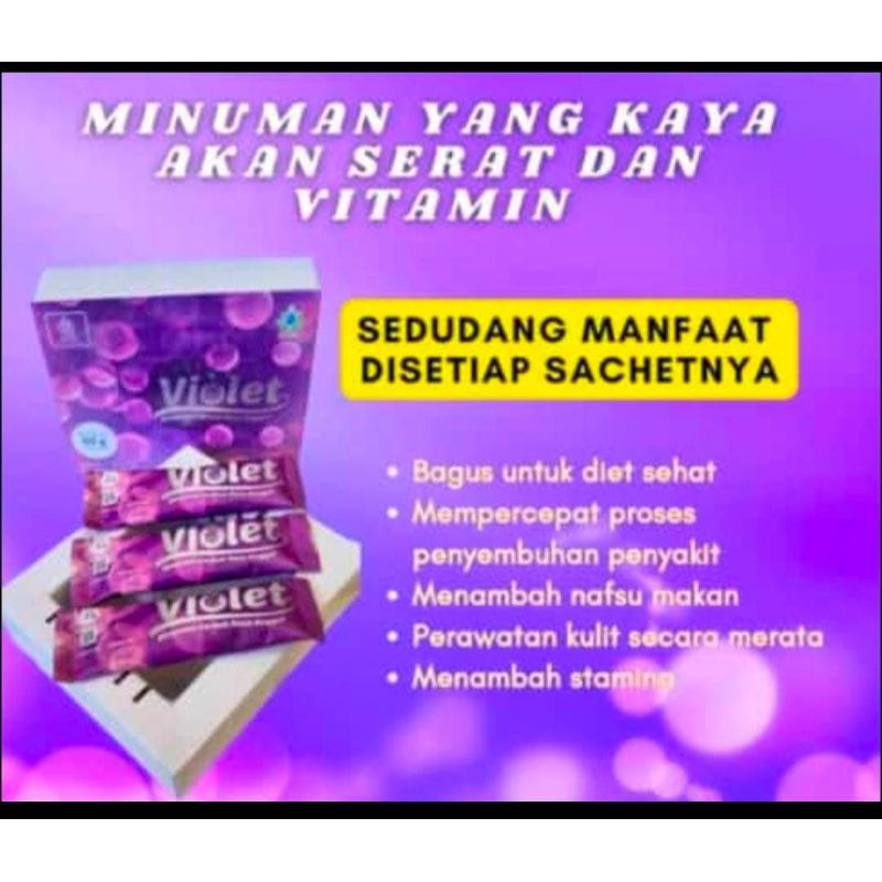 

Minuman Colagen serbuk rasa anggur Violet Isi 6 sachet