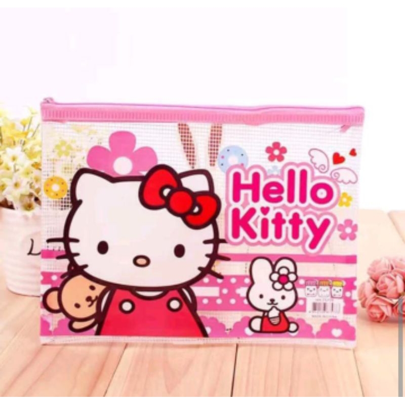

MS Map folder plastik mika bening jaring karakter hello Kitty A4