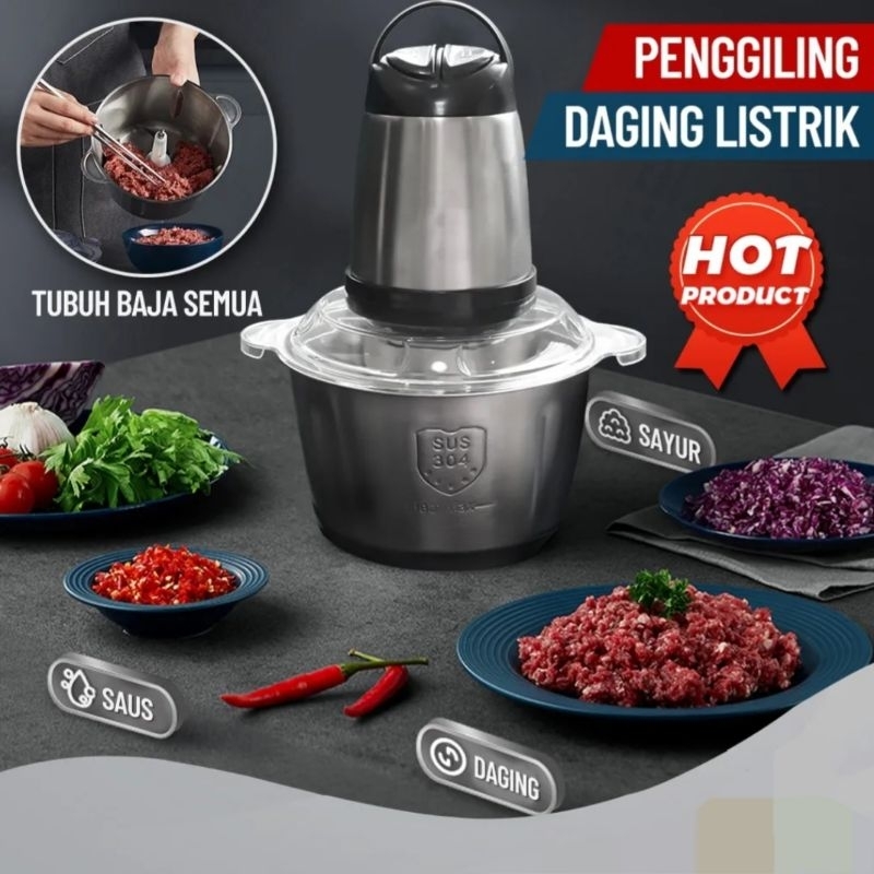 BLENDER CHOPPER DAGING FOOD STAINLESS/CHOPPER SERBAGUNA  FOOD PROCESSOR LUNA LIFE