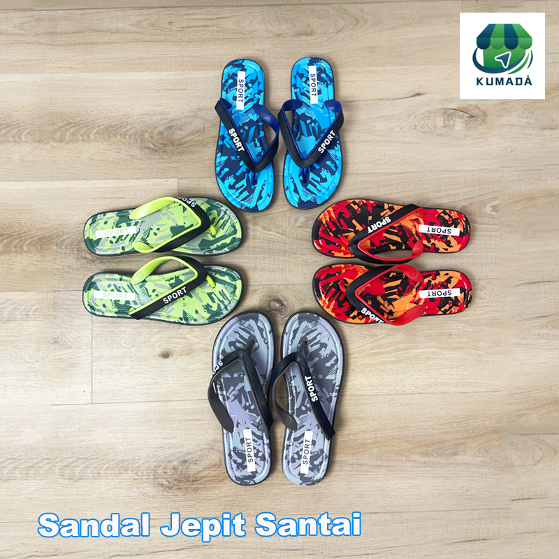 sendal pria kekinian Sandal Jepit sandal wanita import Nyaman dan empuk sepasang sandal jepit