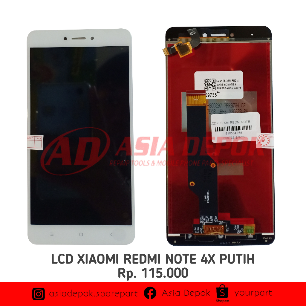 LCD MI REDMI NOTE 4X PUTIH