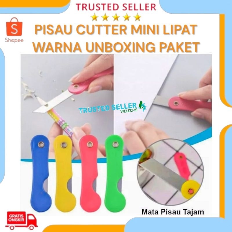 

Pisau Cutter Mini Lipat / Foldable Knife / Alat Bantu Potong Kertas Plastik Pelengkapan Alat Tulis