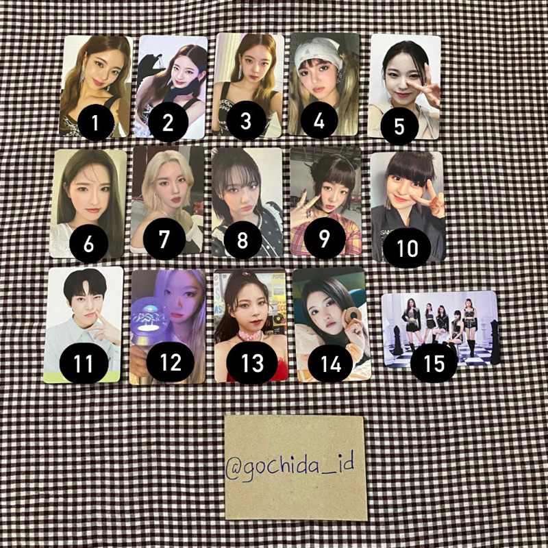 pc photocards official lia itzy danielle newjeans nj kyujin jiwoo lily nmixx olivia loona eunbi izon