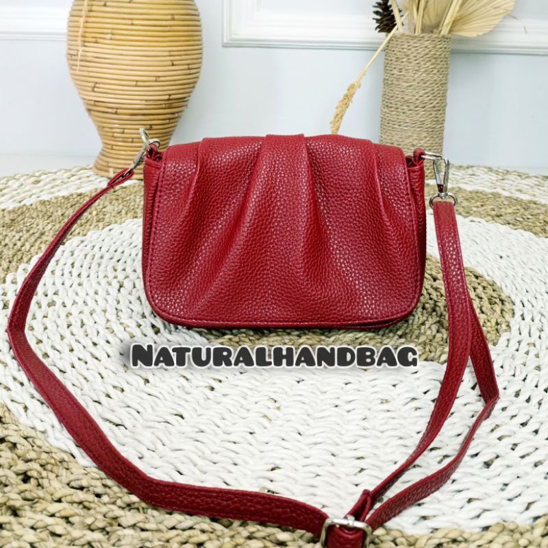 TAS WANITA PAPIRUT ANNA SUNKIST PREMIUM SINTETIS KULIT JERUK TEBAL - TAS SELEMPANG & BAHU WANITA ANN