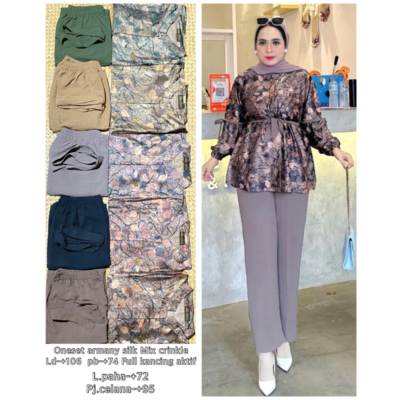 oneset bahan armany silk mix crinkle