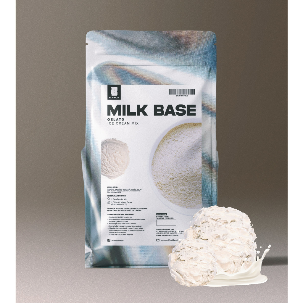 

BENMEER Milk Base Bubuk Powder Gelato dan Hard Ice Cream Italian (Ice Cream Mix Instant)