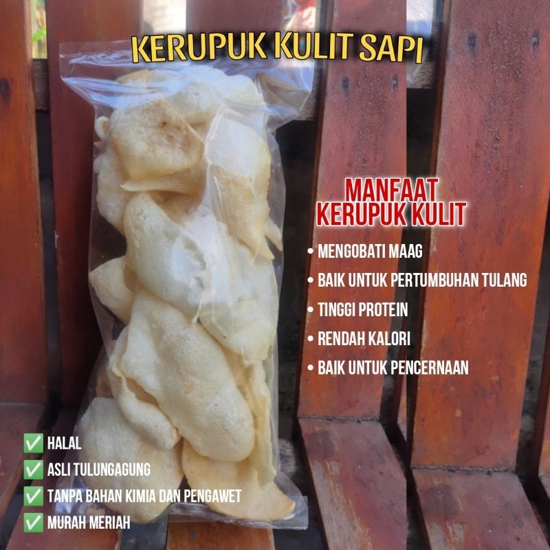 

Kerupuk kulit sapi 100g kerupuk gurih cocok untuk camilan ASLI TULUNGAGUNG