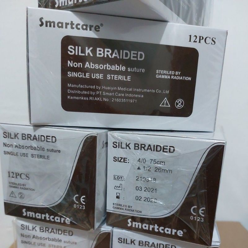 Silk Smartcare/Meiyi Plus Jarum 2/0 3/0 4/0 Cat Gut Silk/Benang Silk