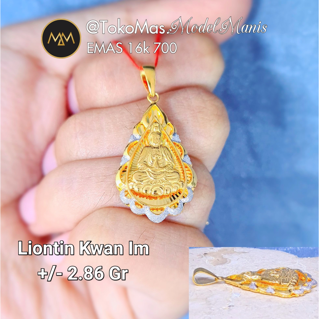 Liontin Dewi Kwan Im Emas Kuning 700 kadar 16k
